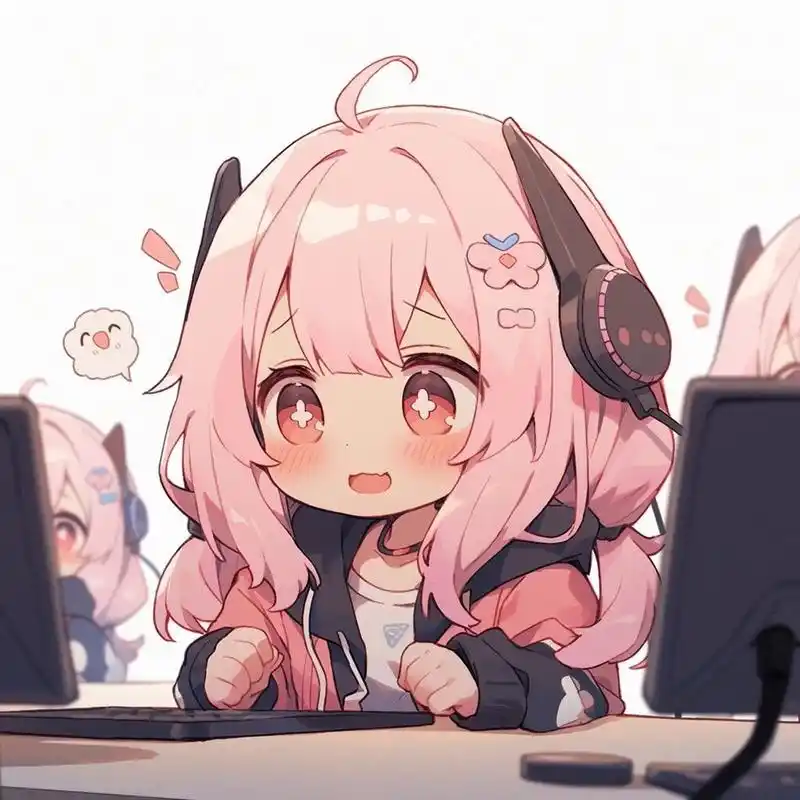 可爱加倍|电竞少女动漫头像01  明明是电竞少女,为什么这么像客服捏
