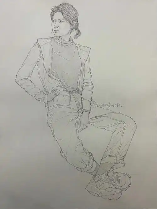 素描考研素描全身像示范