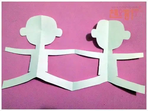 手拉手6小人剪纸图解步骤大全