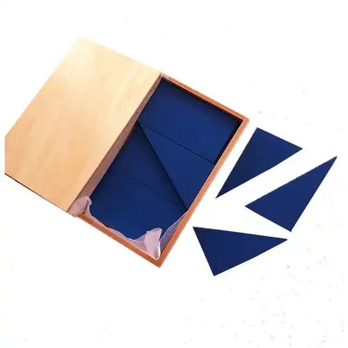 教具蒙氏蓝色三角形12片直角蒙台蒙特梭利专业版早教教具