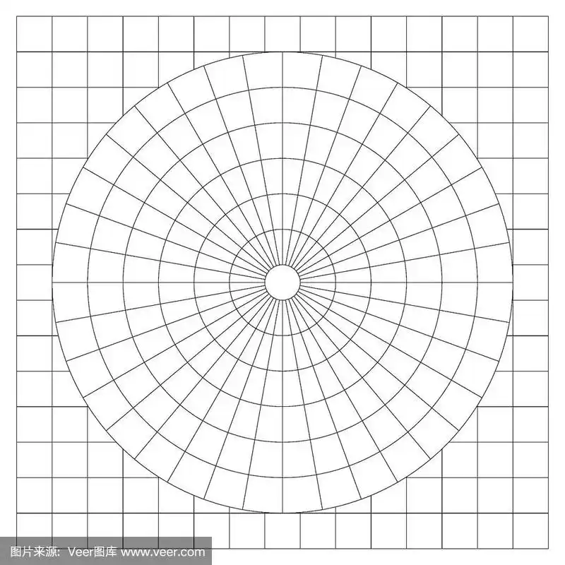 空白量角器-实际尺寸在背景矢量上分离的刻度
