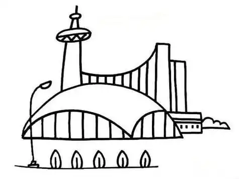 现代建筑简笔画现代建筑简笔画简单漂亮风景泰国建筑简笔画图片画法