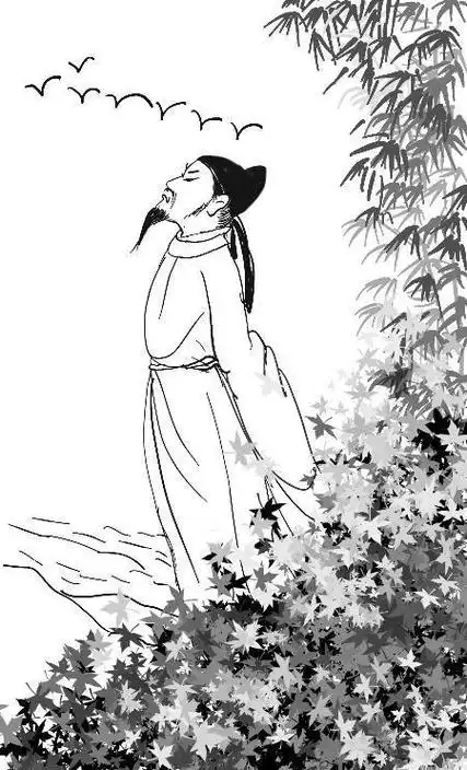 诗人思念家乡简笔画