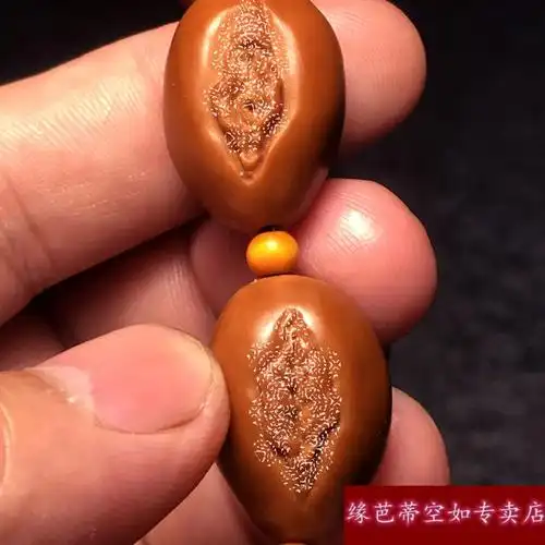 生命之源九阴一阳橄榄核胡雕刻个性文玩手串手链 图片色