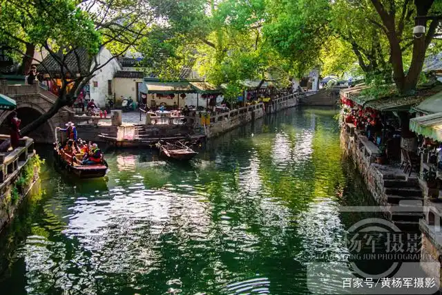 江苏吴江区同里古镇,景色如画的水乡美丽迷人的江南,世界的同里