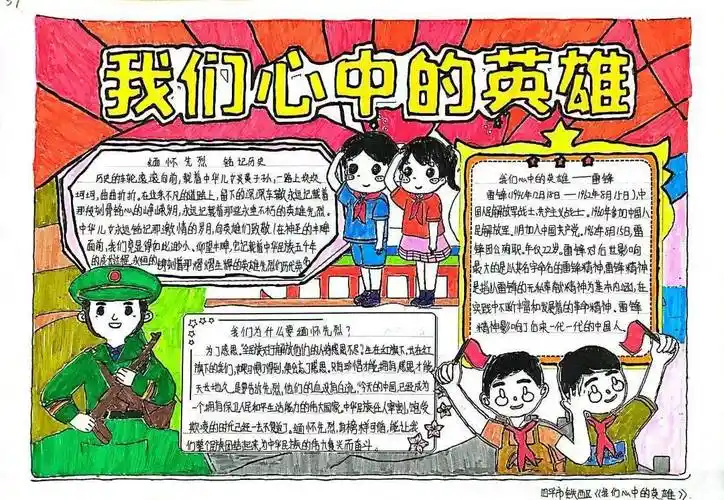"我心中的英雄"——手抄报获奖作品展示_四平市_双辽市_小学组