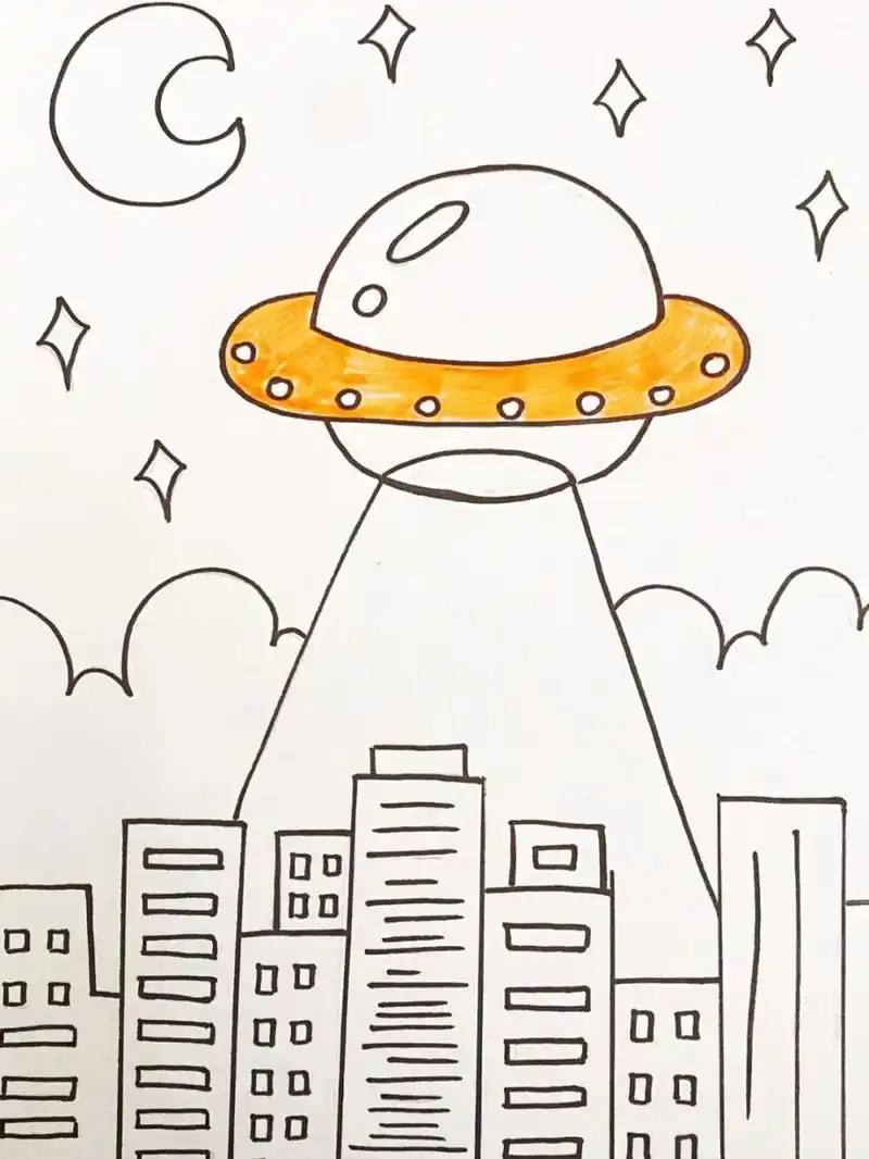 飞碟04 #飞碟##儿童画# #创意画