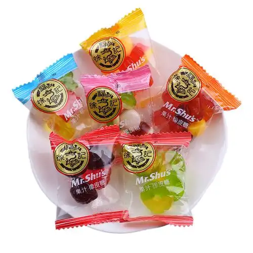 徐福记果汁橡皮糖软糖qq糖500g约30颗结婚庆喜糖果散装零食批 发