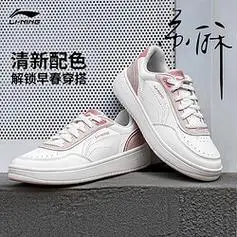 lining李宁板鞋女鞋2024夏季新款刺绣经典小白鞋运动经典休闲百搭透气