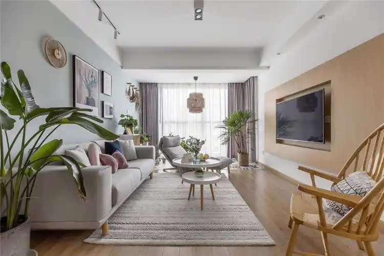 新城小区125平三室清新风格装修效果图