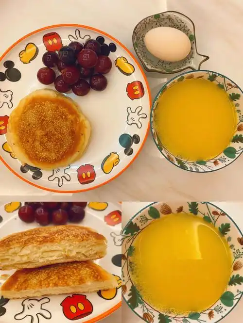 小学生营养早餐儿童早餐千层饼南瓜米糊