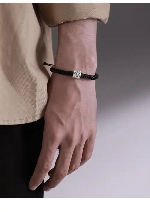 【春季盛典】兄弟手环银轻奢小众手链男潮简单手绳男士大方单身男生