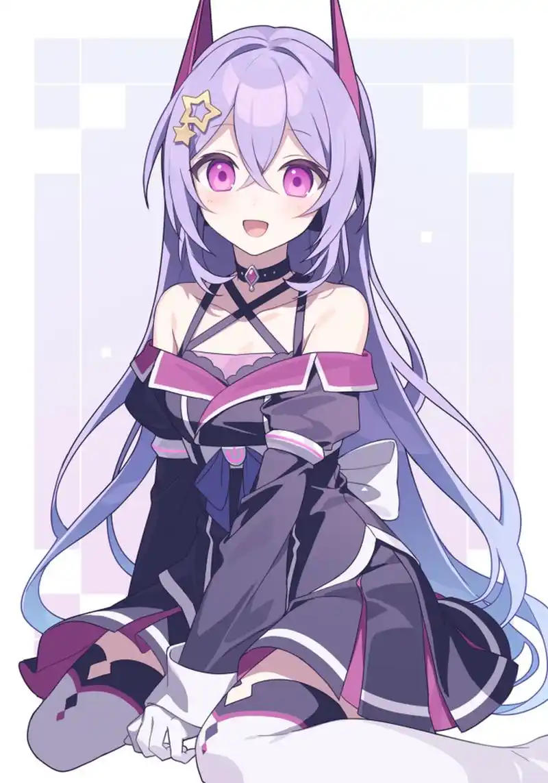 画师:聖,紫发美少女#二次元美图# #我爱二次元# #二次元萌妹