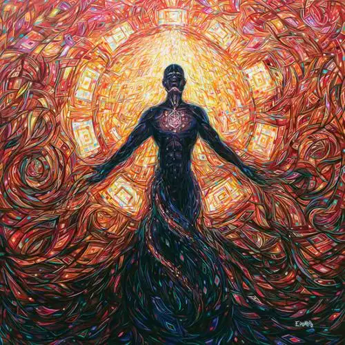 这些抽象画是 eduardo rodriguez 的作品,其风格充满鲜艳的色彩和不同