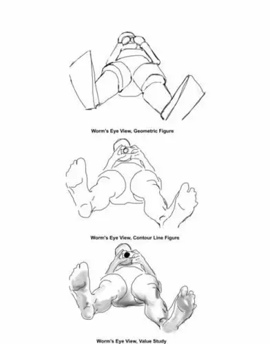 整理了一组仰视的绘画素材,取图自便