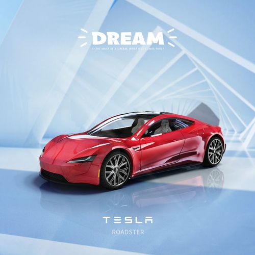 timemicro1:64特斯拉roadster概念车电动跑车仿真合金汽车模型潮