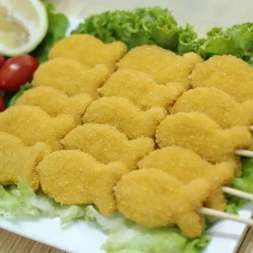 休闲水产零食鱼排半成品保装速冻烧烤烤串100片箱