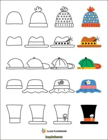 小帽子卡通简笔画 简笔画图片大全-蒲城教育文学网