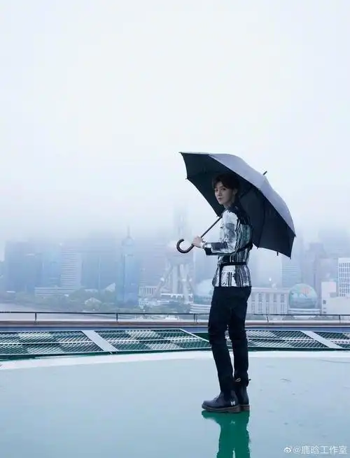 组图:美颜暴击!鹿晗雨中撑伞侧颜杀氛围感满分