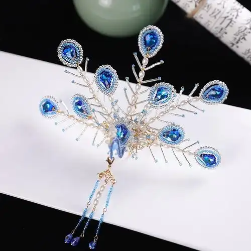 新款汉服复古饰品流苏唐制发饰发钗古风凤钗头饰凤凰发冠偏凤配饰