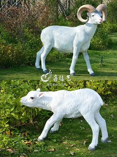 花园庭院装饰品山羊摆件动物景观小品雕塑羊模型房地产草地工艺品