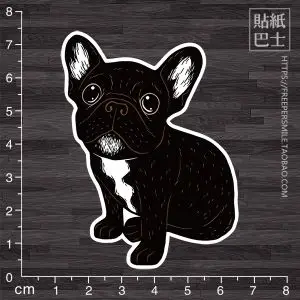 法斗冰箱贴可爱宠物小狗法国斗牛犬磁铁立体树脂磁贴动物黑色韩麦客