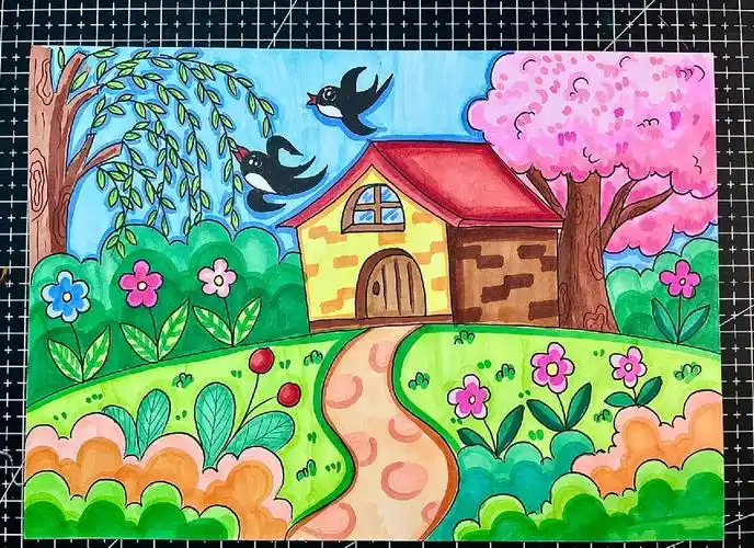 马克笔儿童画《春天》教程