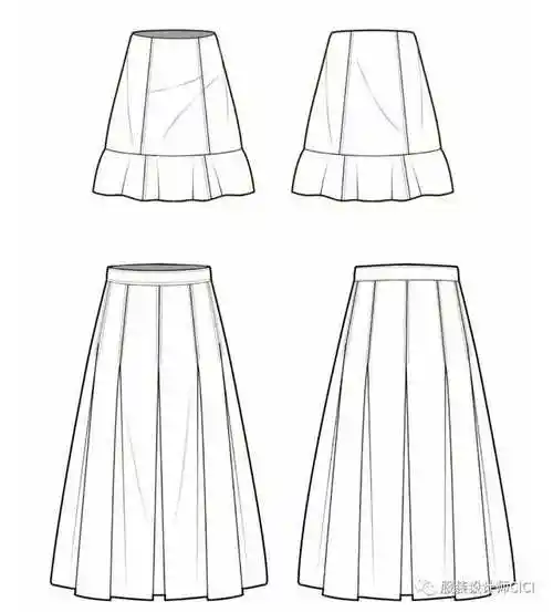 "时尚皇后"连衣裙-线稿款式图(合集)