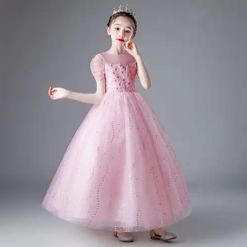 花童礼服公主裙蓬蓬纱女童婚纱儿童走秀生日主持人钢琴演出服春夏