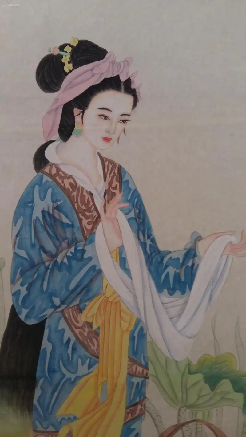 人物西施浣纱图