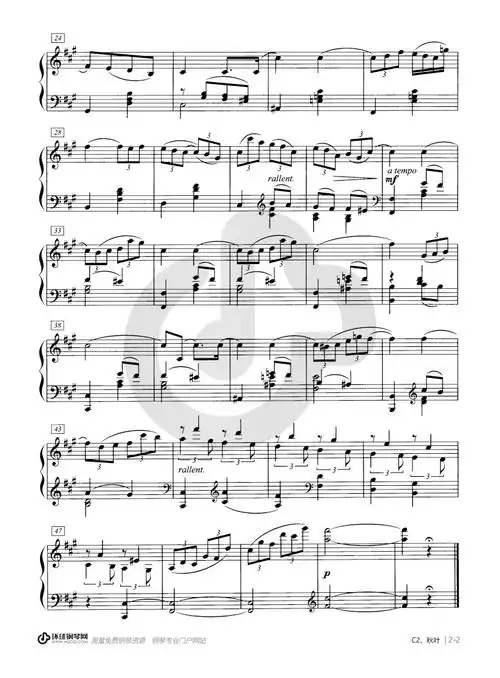 秋叶钢琴谱-列比科夫秋叶钢琴谱-环球钢琴网