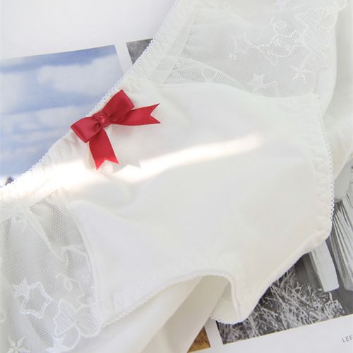日系纯白色内裤女简约学生款蕾丝性感纯棉少女可爱胖次低腰短裤