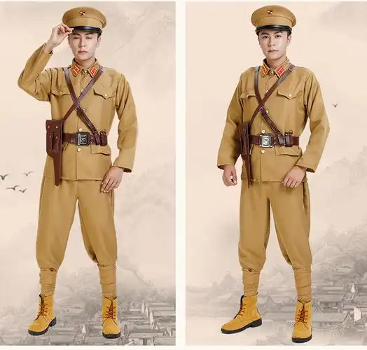 二狗子汉奸表演服皇协军士兵民国巡捕房伪军男国民军官士兵表演服