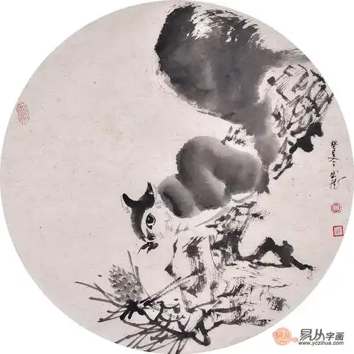 曲展小尺寸动物画作品松鼠