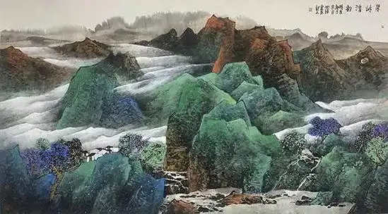 【欣赏】王国锋重彩山水画