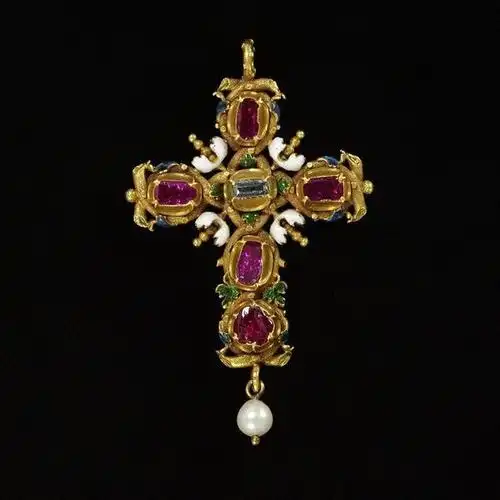 16—19世纪华丽的宝石十字架项链. ▼