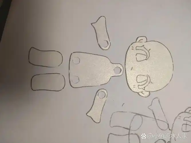 画出人体,在硫酸纸上描一遍方便复制四肢 2.