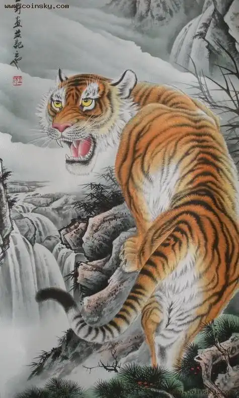 王野工笔虎之雄风