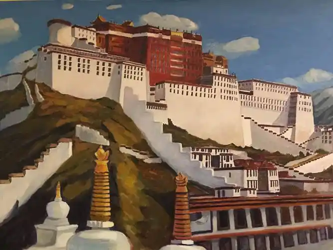 布达拉宫水粉画布达拉宫水粉画教程