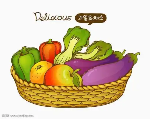 蔬菜篮子简笔画彩色