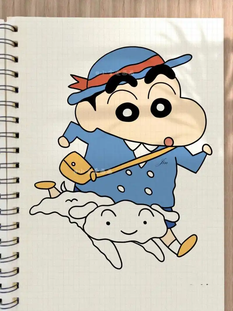 蜡笔小新简笔画教程(一看就会) ★带着小白98一起跑步939969