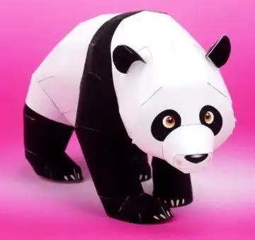 立体折纸手工制作模型剪纸 仿真 野生保护动物 大熊猫 3d纸模
