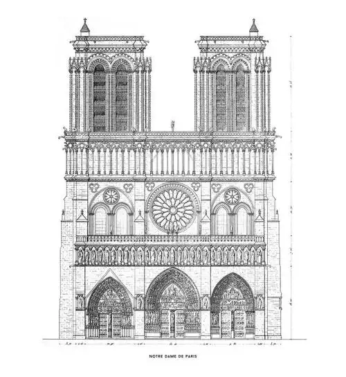巴黎圣母院立面图如前所述,把握三维世界中的物体,我们是通过不断移动