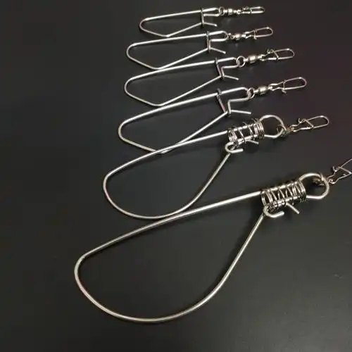 路亚活鱼扣锁散装鱼扣单个diy大物扣白条翘嘴巨物微物扣304不锈钢