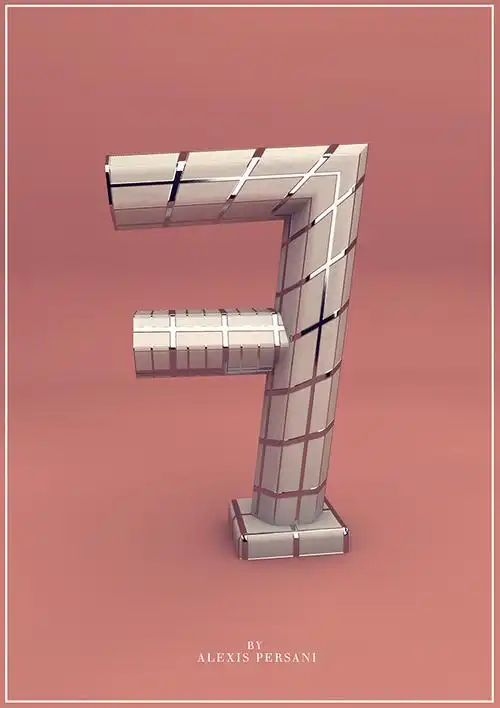 100 creativ numbers-100个3d数字设计