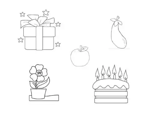 精选幼儿宝宝涂色卡(空白)80副图片ppt