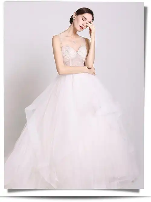 fairy bridal 吊带透视可爱蓬蓬裙_婚纱礼服专卖/婚礼服装定制租赁