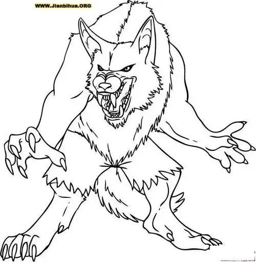 狼人简笔画图片4张