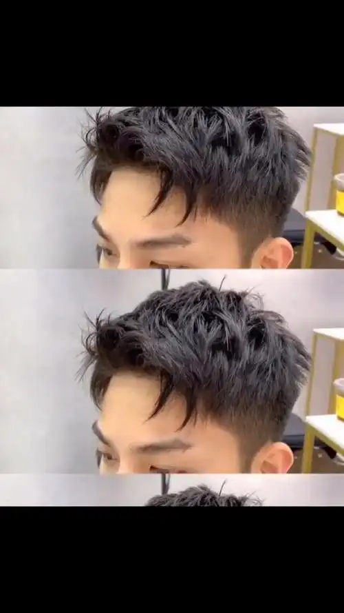 重庆男士发型男生烫发重庆剪发男生发型修眉毛男士二八分纹理烫,简单