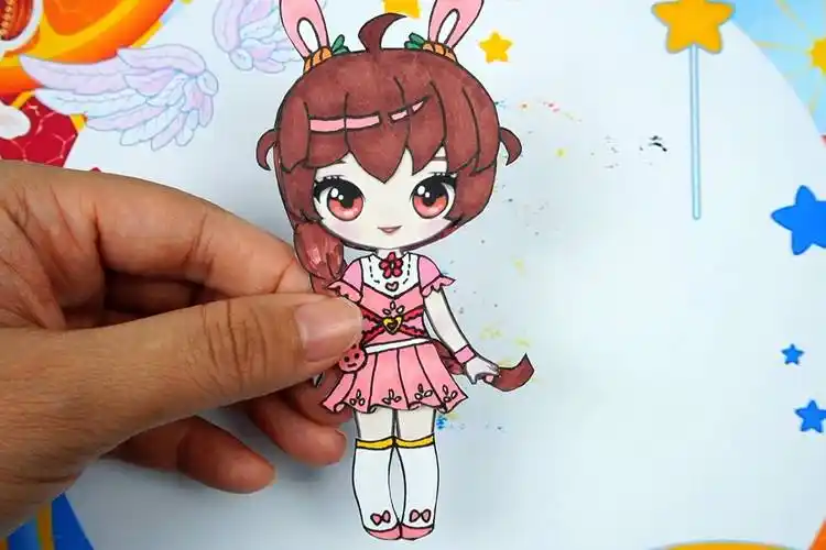 斗罗大陆手工贴纸纸娃娃小舞q版手绘教程